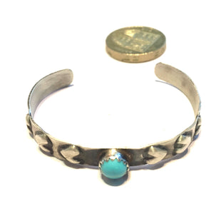 Silver and turquoise kids bracelet