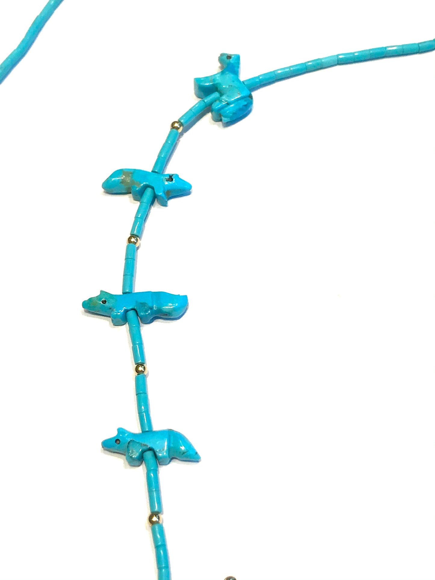 Gold & turquoise power animal necklace