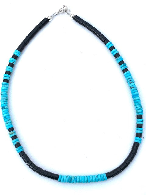 Jet and turquoise necklace
