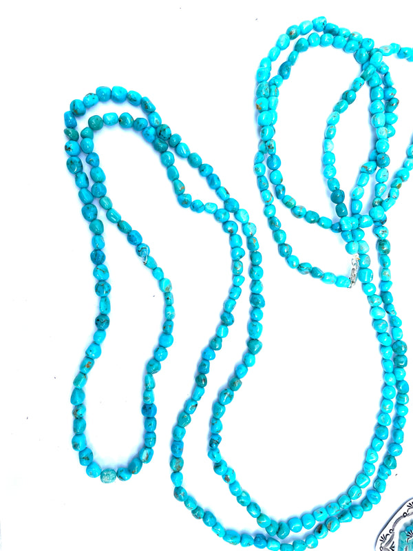 Turquoise super long nugget necklace