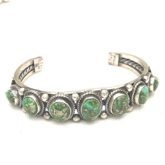Stunning rare emerald green turquoise bracelet