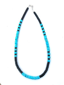 Jet and turquoise necklace