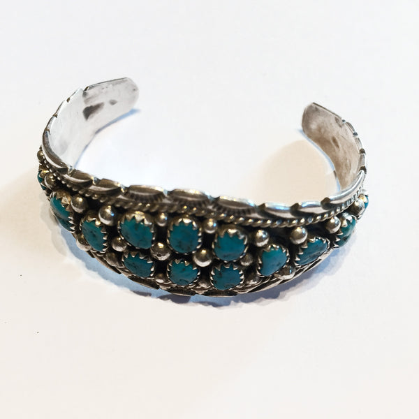 Sterling silver and turquoise childs bracelet
