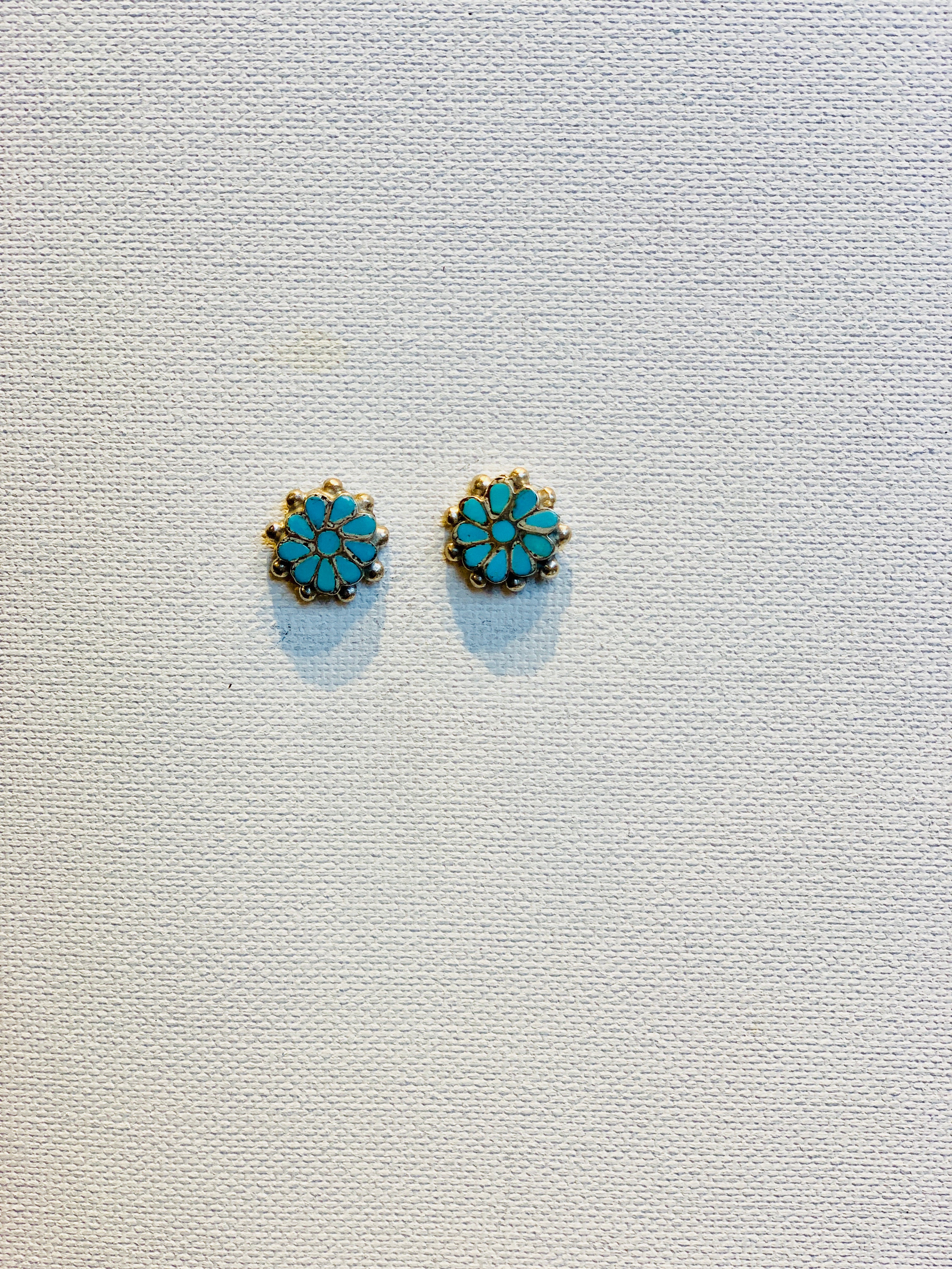 Turquoise Flower Earring Studs