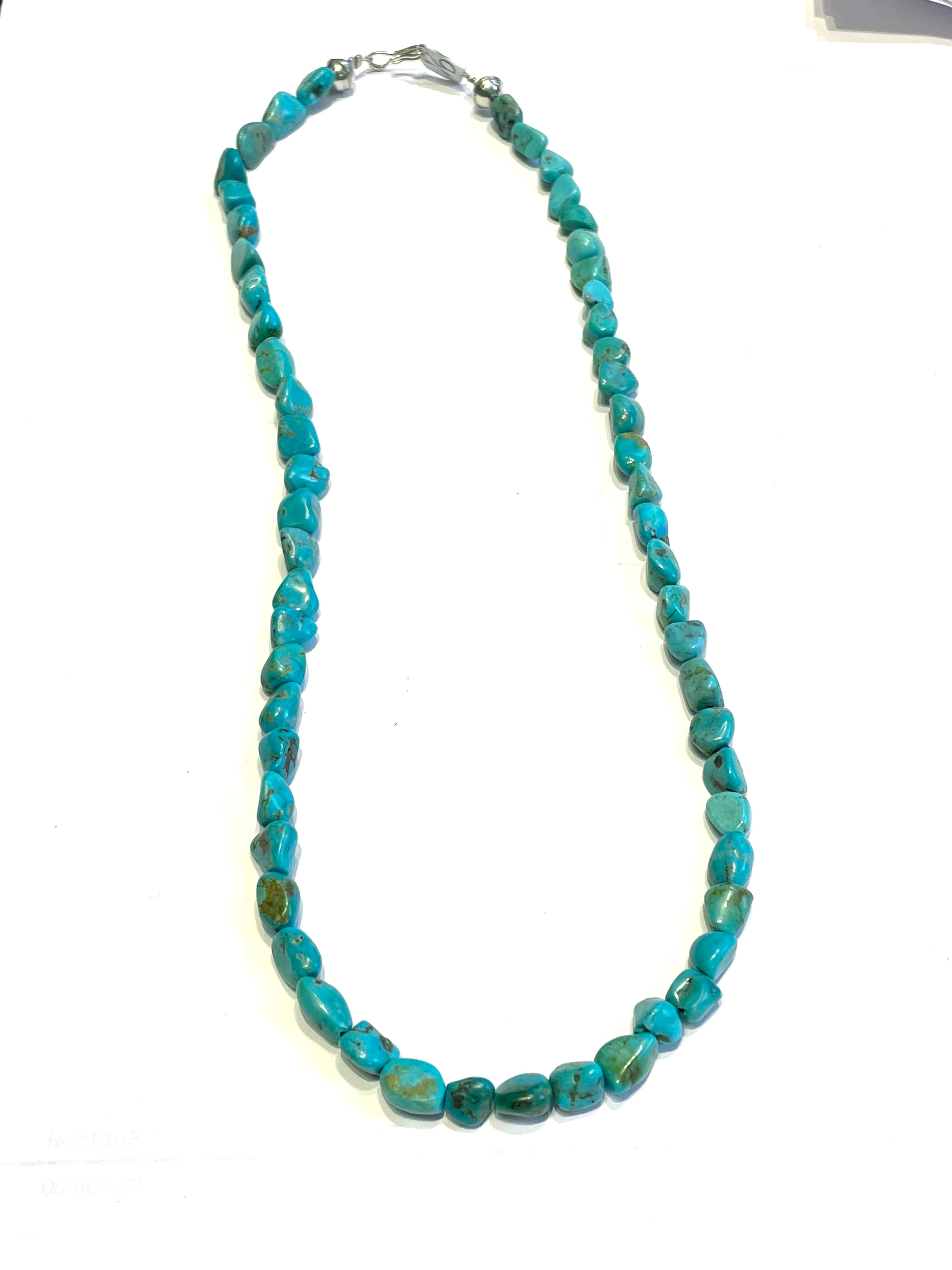 Navajo turquoise strand nugget necklace