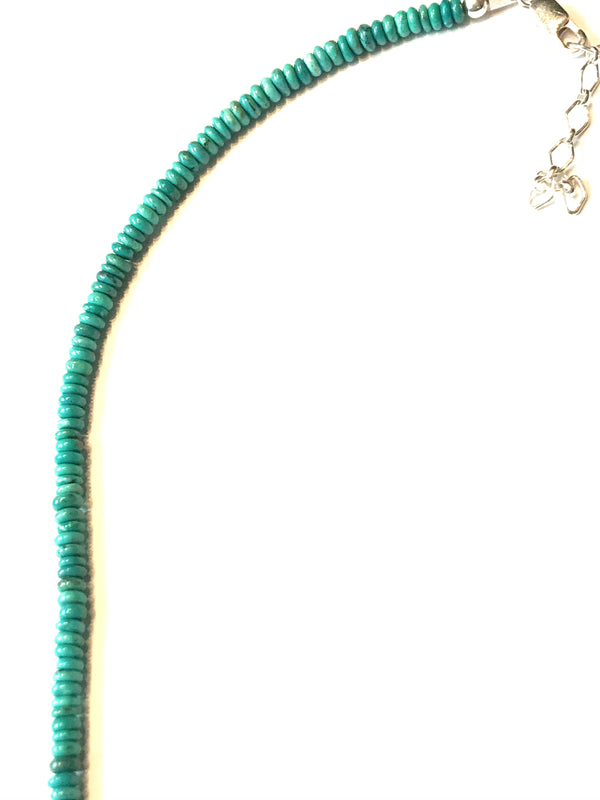 Long turquoise strand necklace