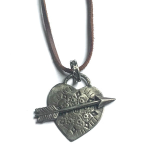 Sterling silver crow medicine heart pendent / necklace