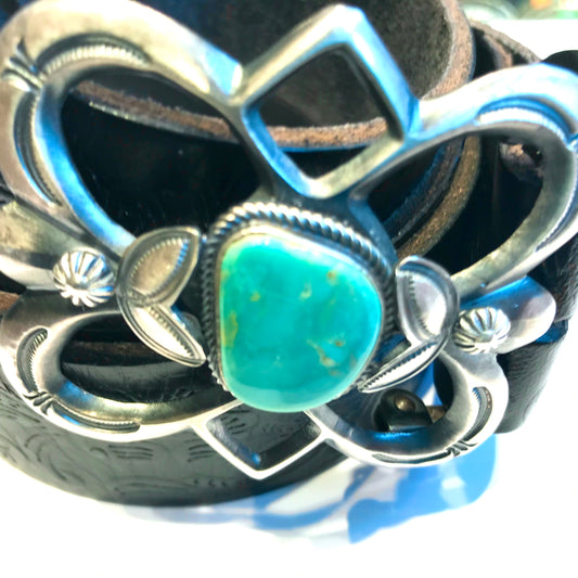 Navajo sandcast belt buckle