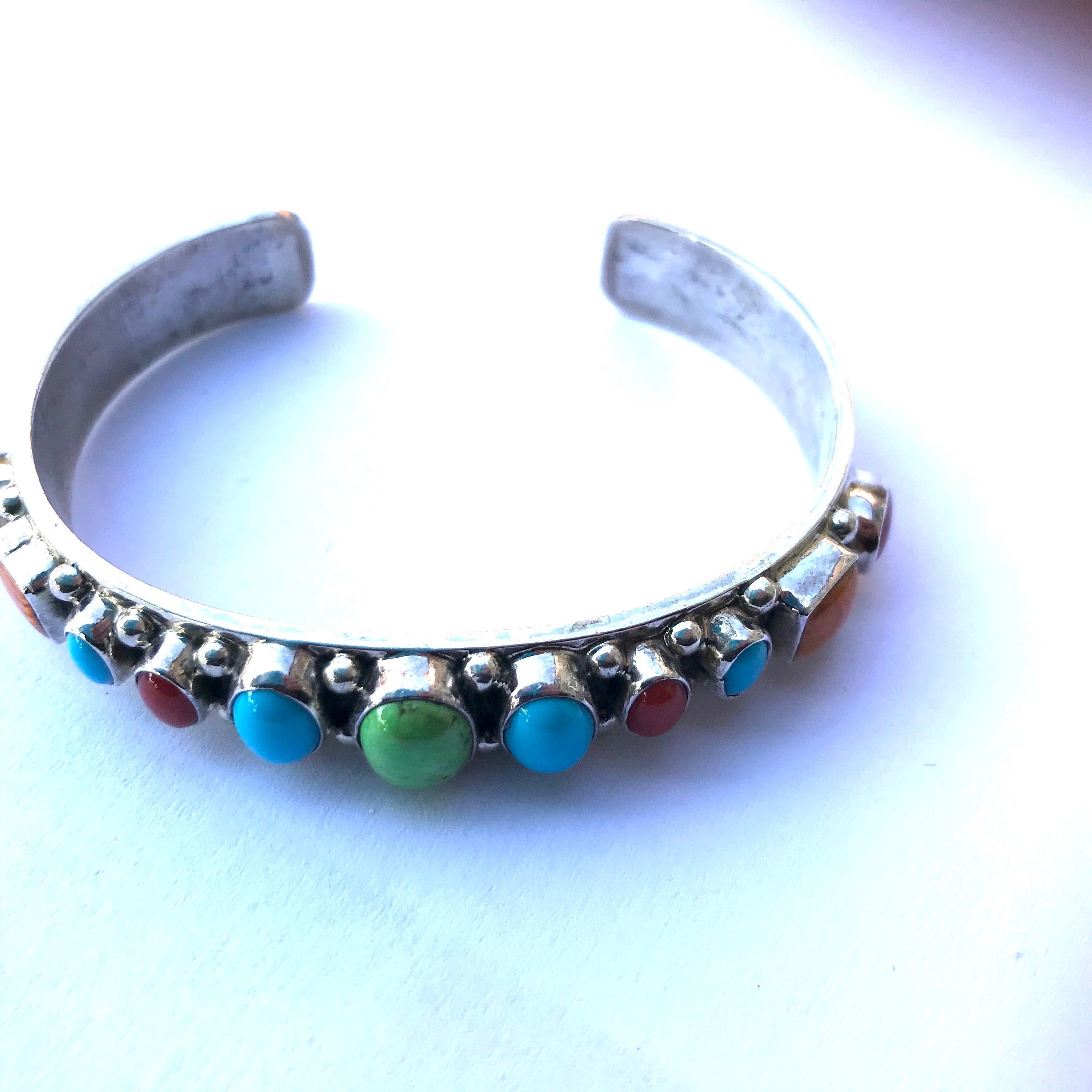 Sterling silver multi stone bracelet