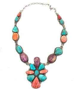 Stunning Navajo spiny turquoise necklace
