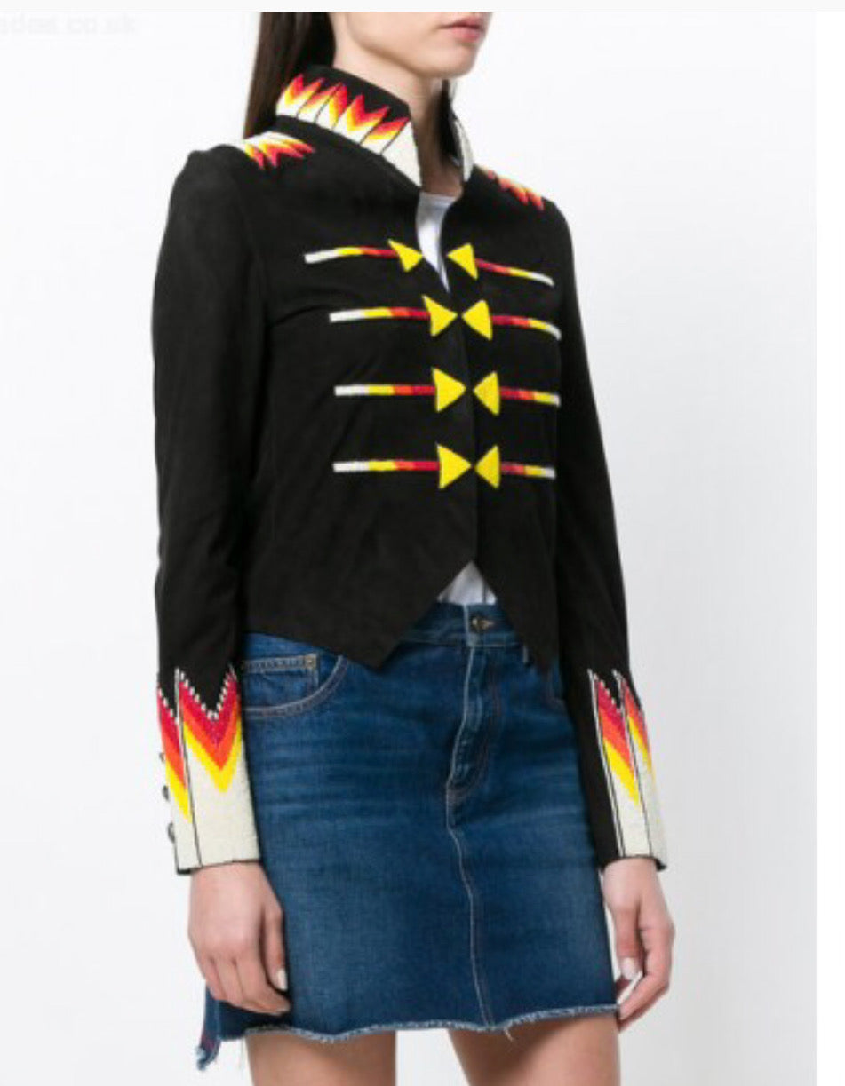 Black suede arrow jacket