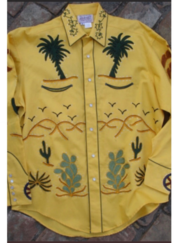 Yellow cactus shirt. Size L ladies