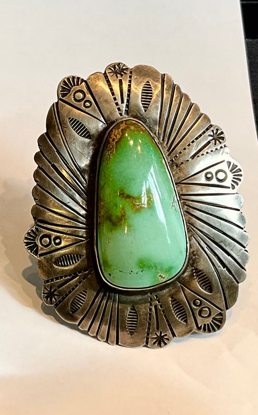 Emerald Turquoise Double Stone Ring