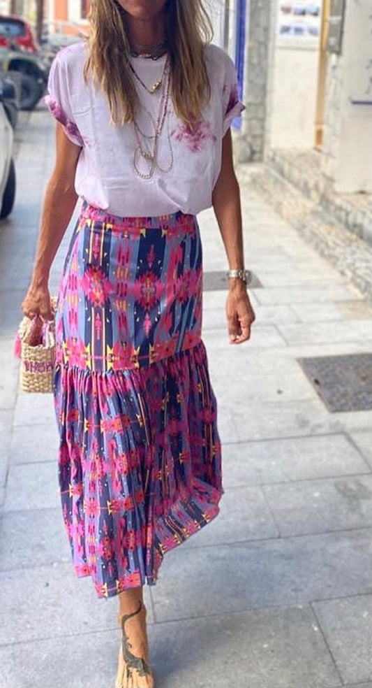 Skirt Pink silk skirt Jessie Western