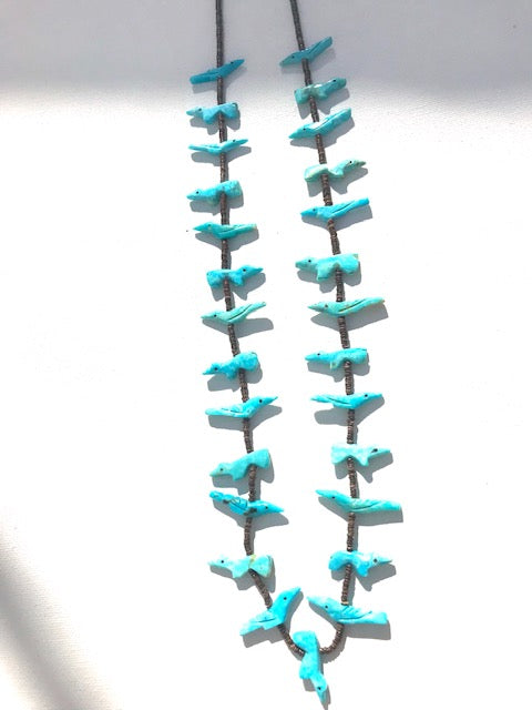 Turquoise bird power animal necklace