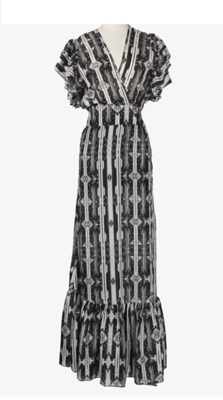 Jessie western brand black and white dress