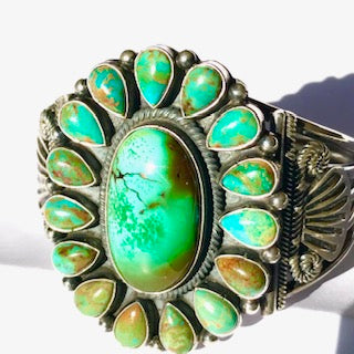 Green turquoise Navajo bracelet