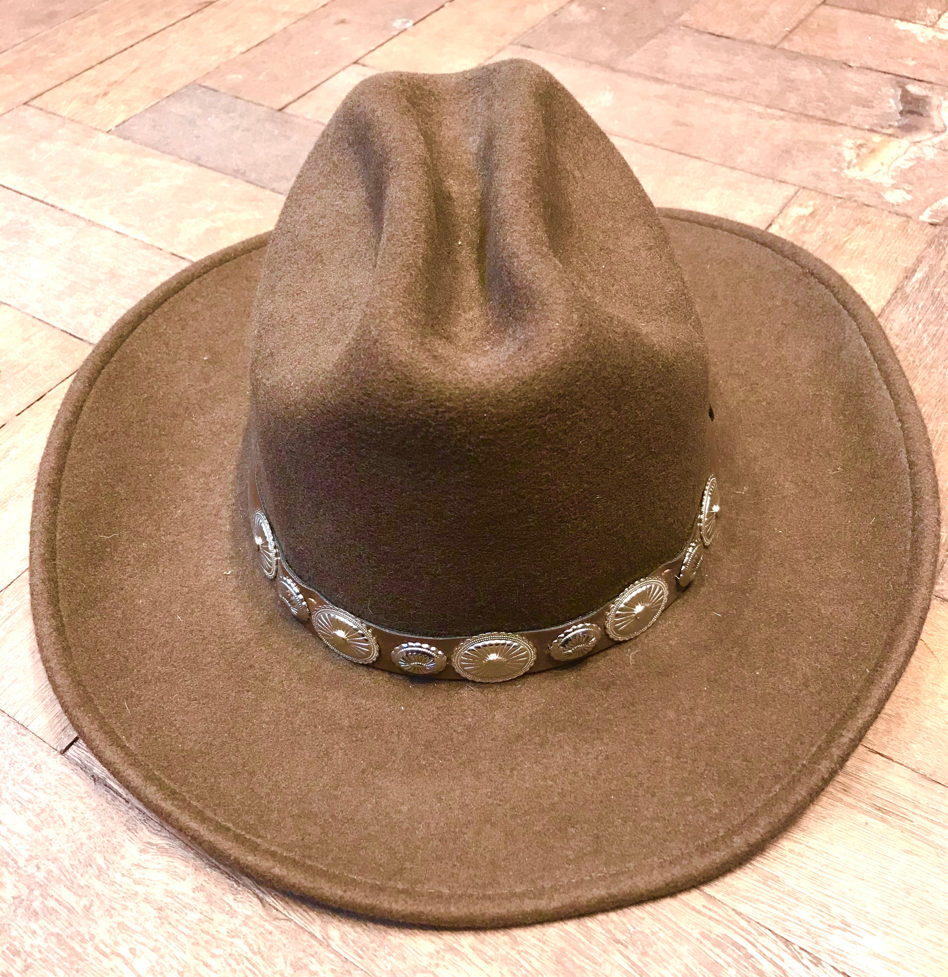 Brown concho hat