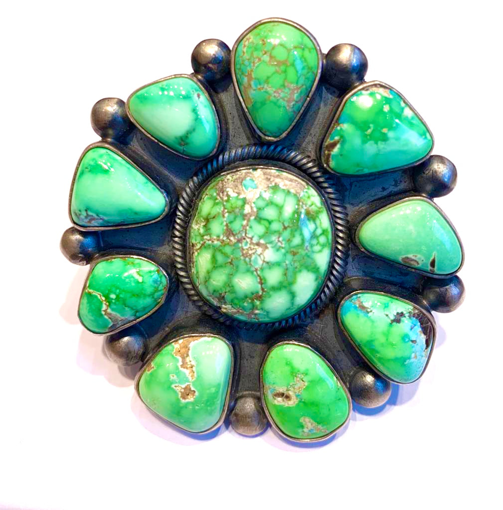 Amazing rare green emerald turquoise ring