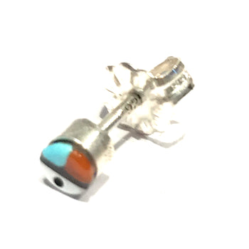 Mini tiny stud inlaid earring