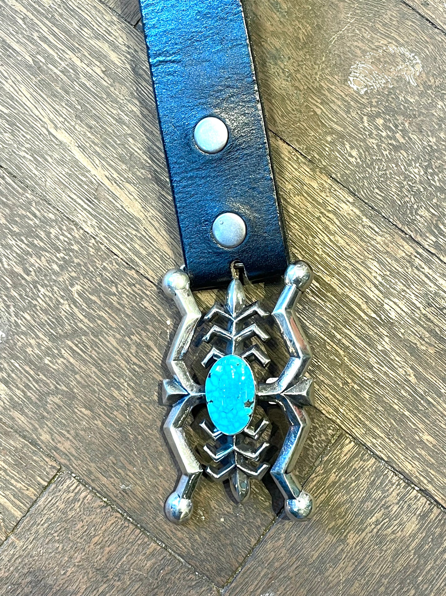 Sandcast sterling silver belt buckle