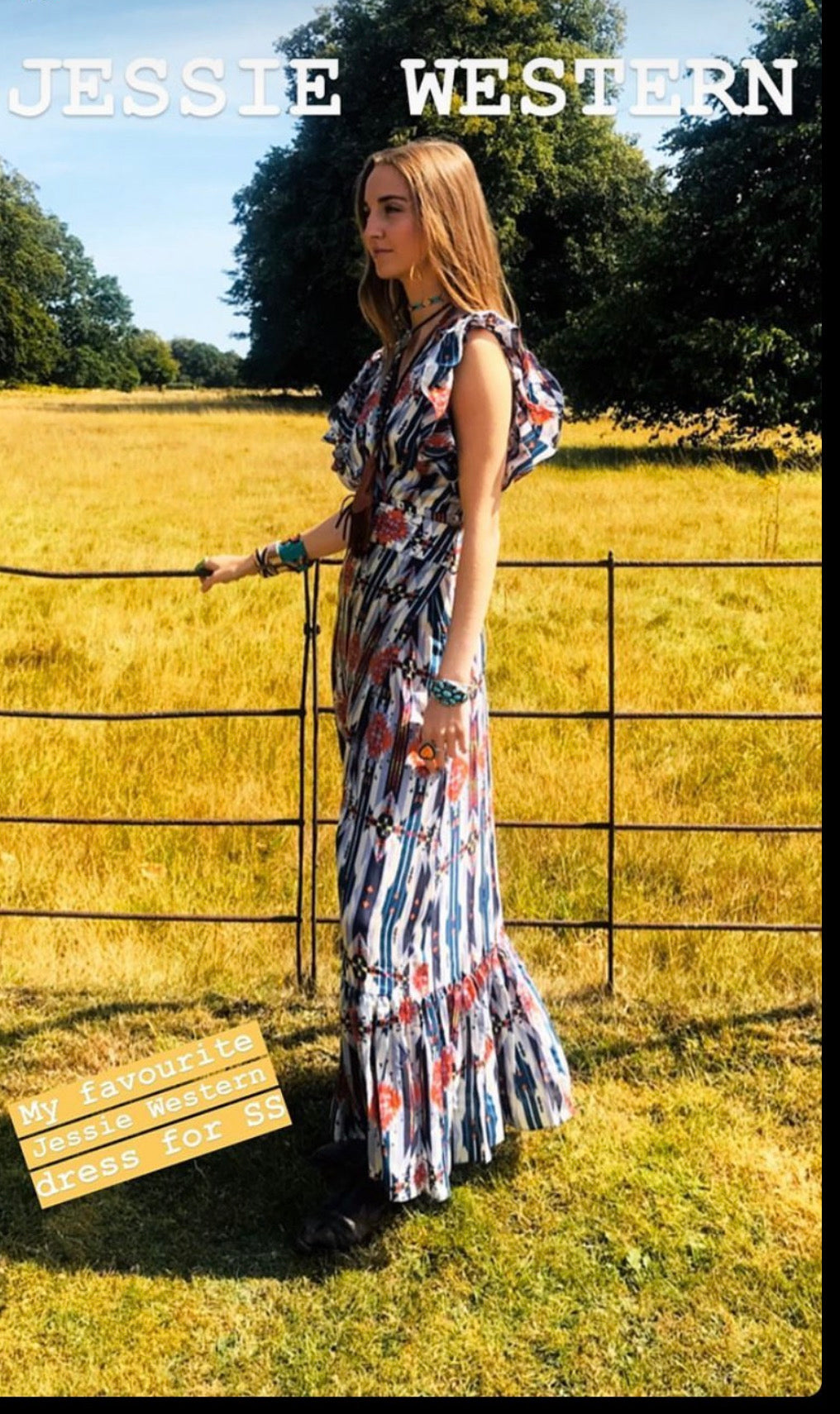 Wrap frill Silk Dress teal & orange