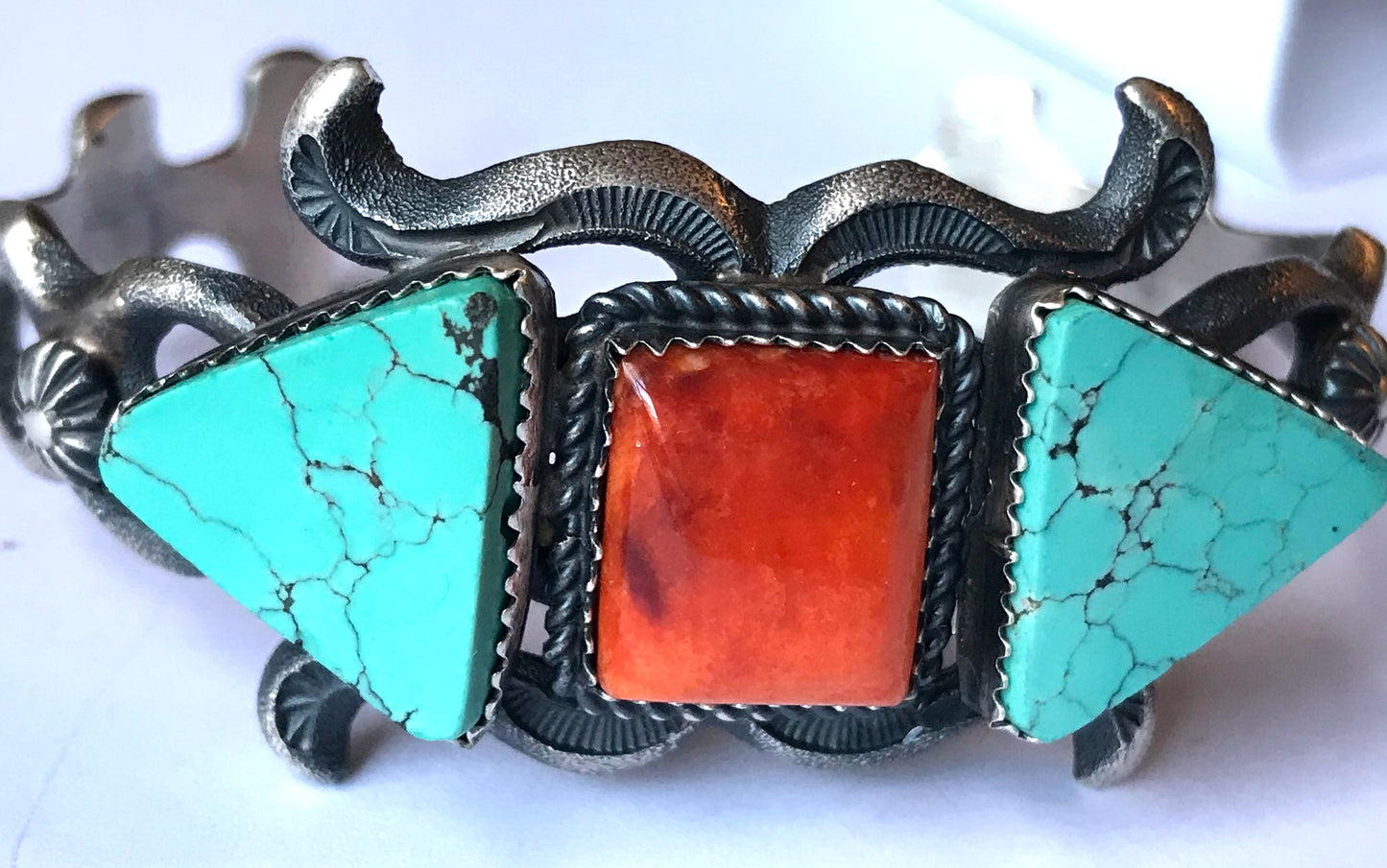 Spiny oyster and turquoise  bracelet Navajo