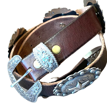 Brown concho star belt Jessie Western brand