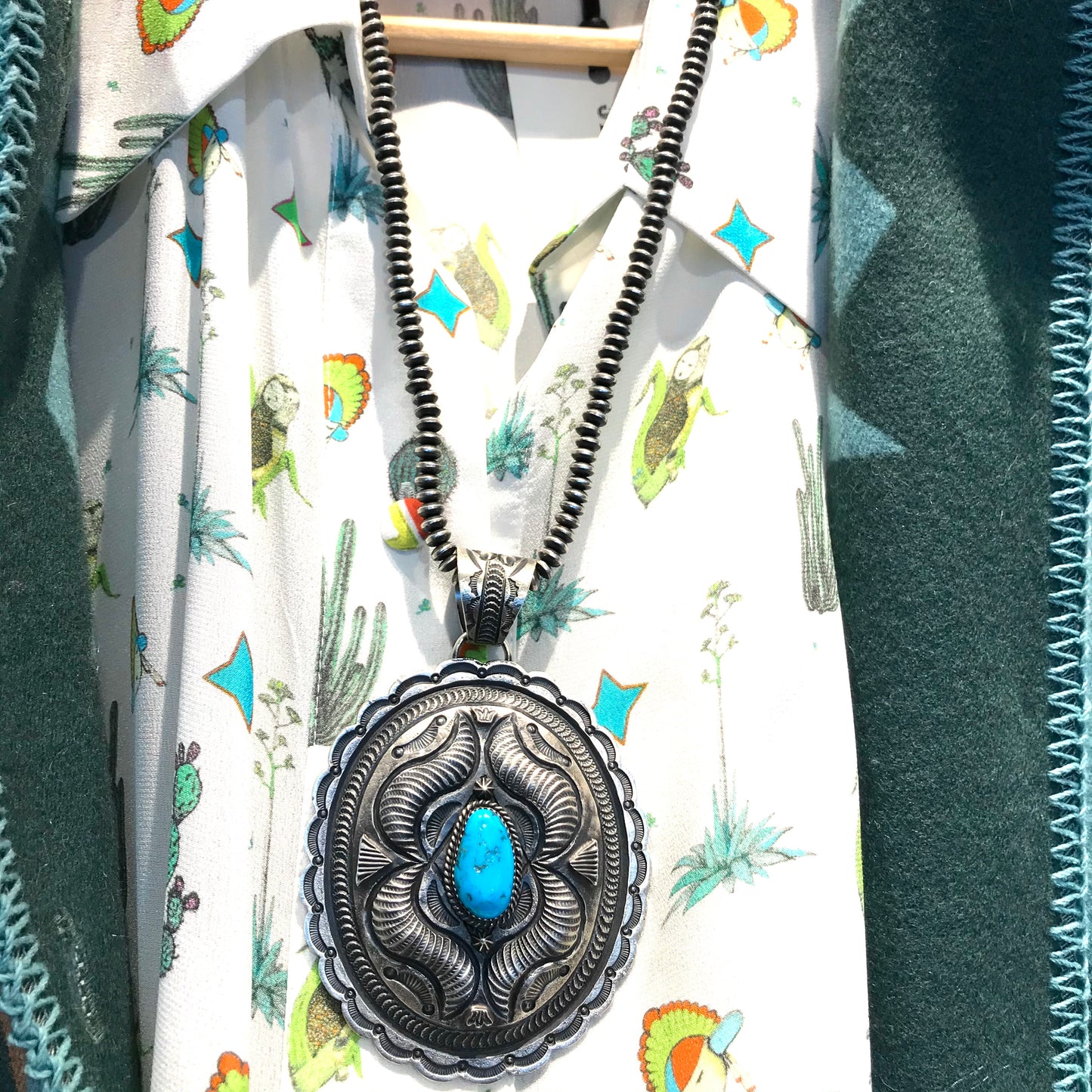 Large pendent sterling silver  necklace - pendent