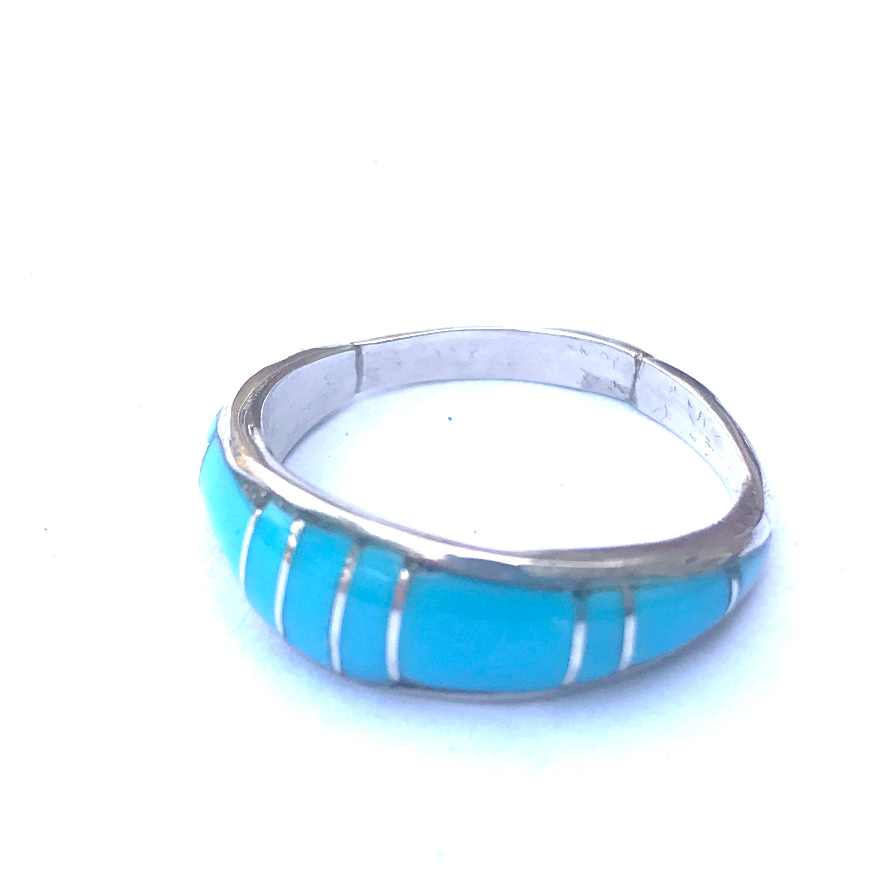 Inlaid sterling silver /turquoise ring