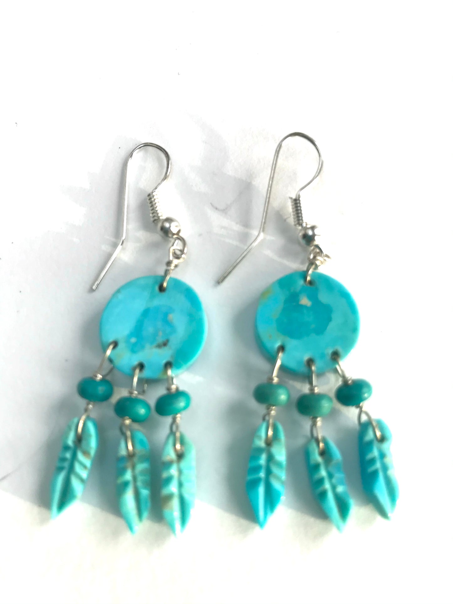 Turquoise shield earrings mini
