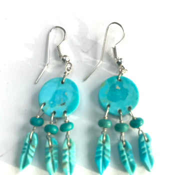 Turquoise shield earrings mini
