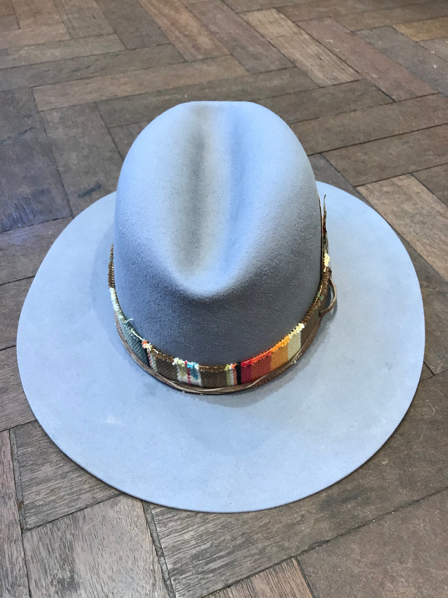 Grey custom made hat