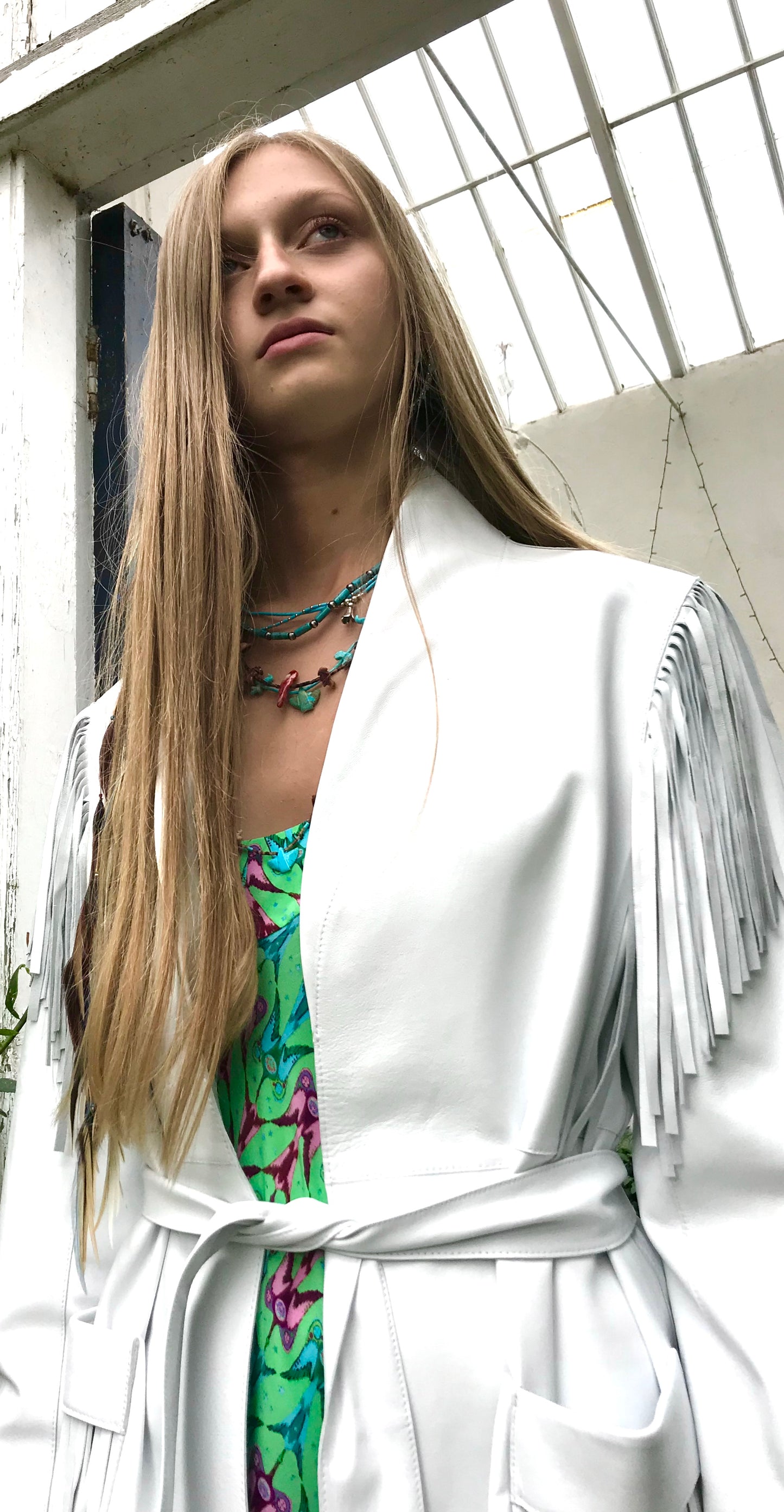 New White leather wrap jacket Jessie Western brand