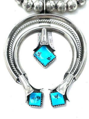 Squash blossom necklace Navajo sterling silver