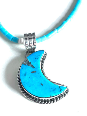 Turquoise large Moon pendent - charm