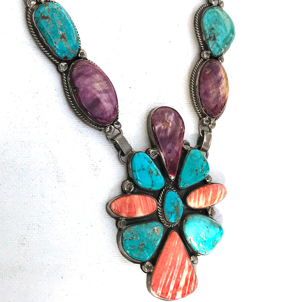 Stunning Navajo spiny turquoise necklace