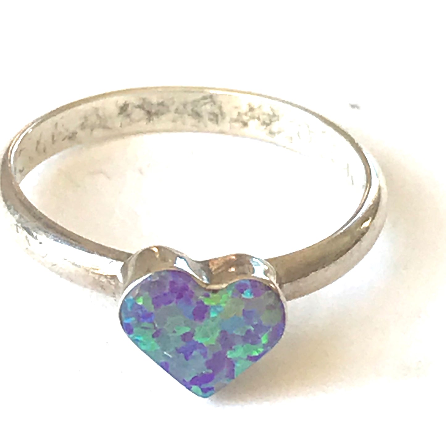 Opal heart ring