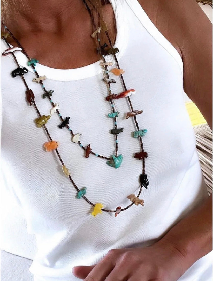 power animal necklace honey bear long