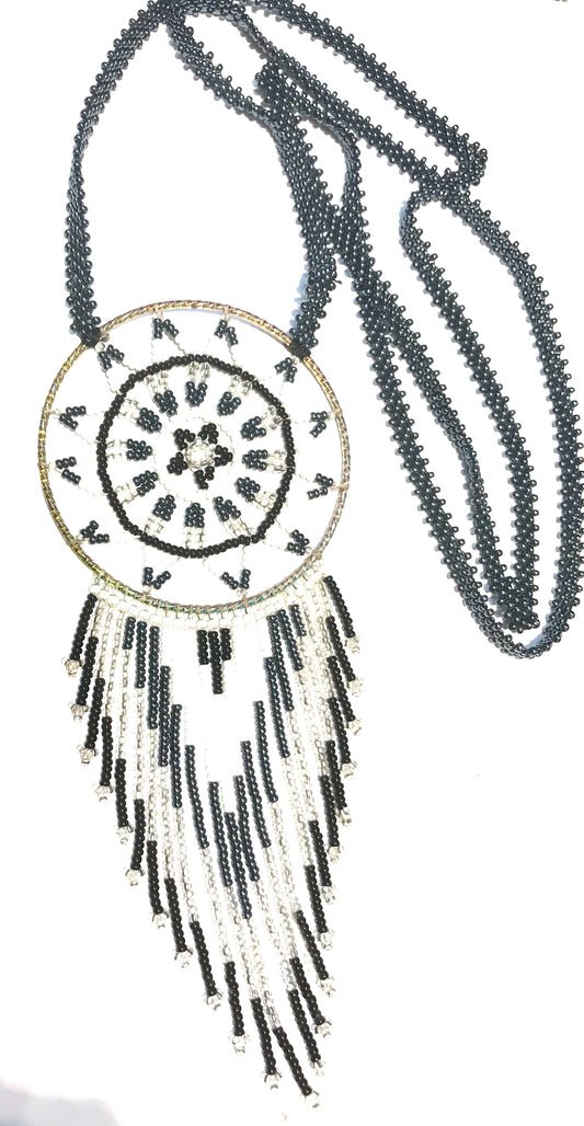 Beaded long necklace