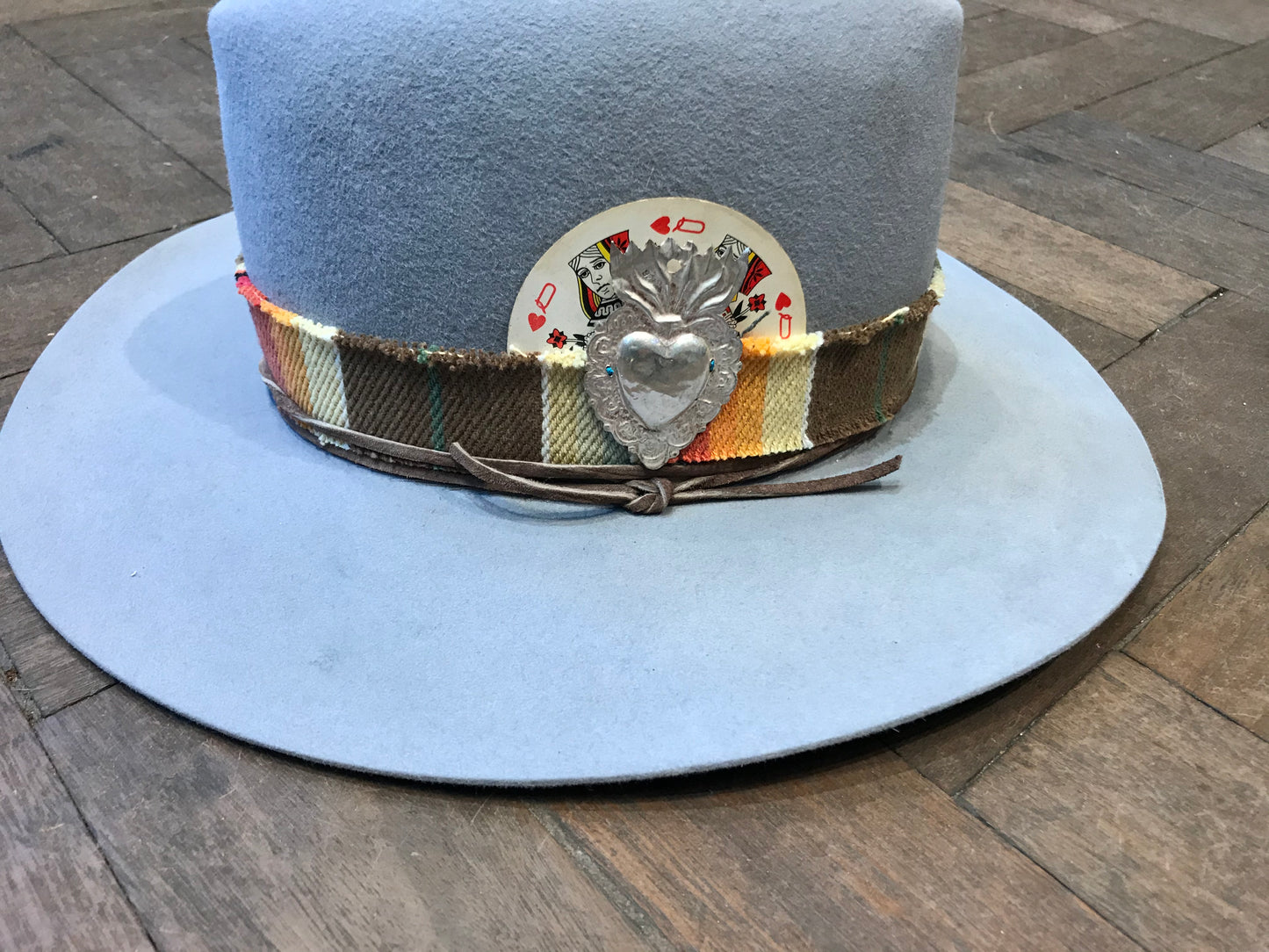 Grey custom made hat