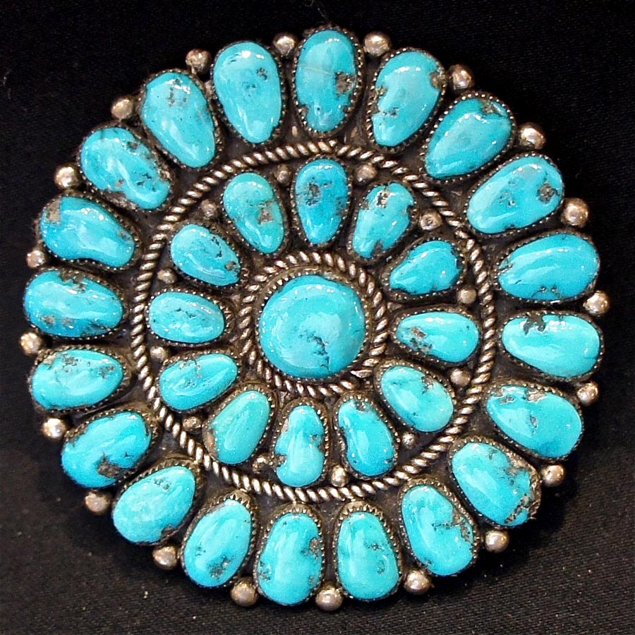 Turquoise Cluster Pin/Pendant.