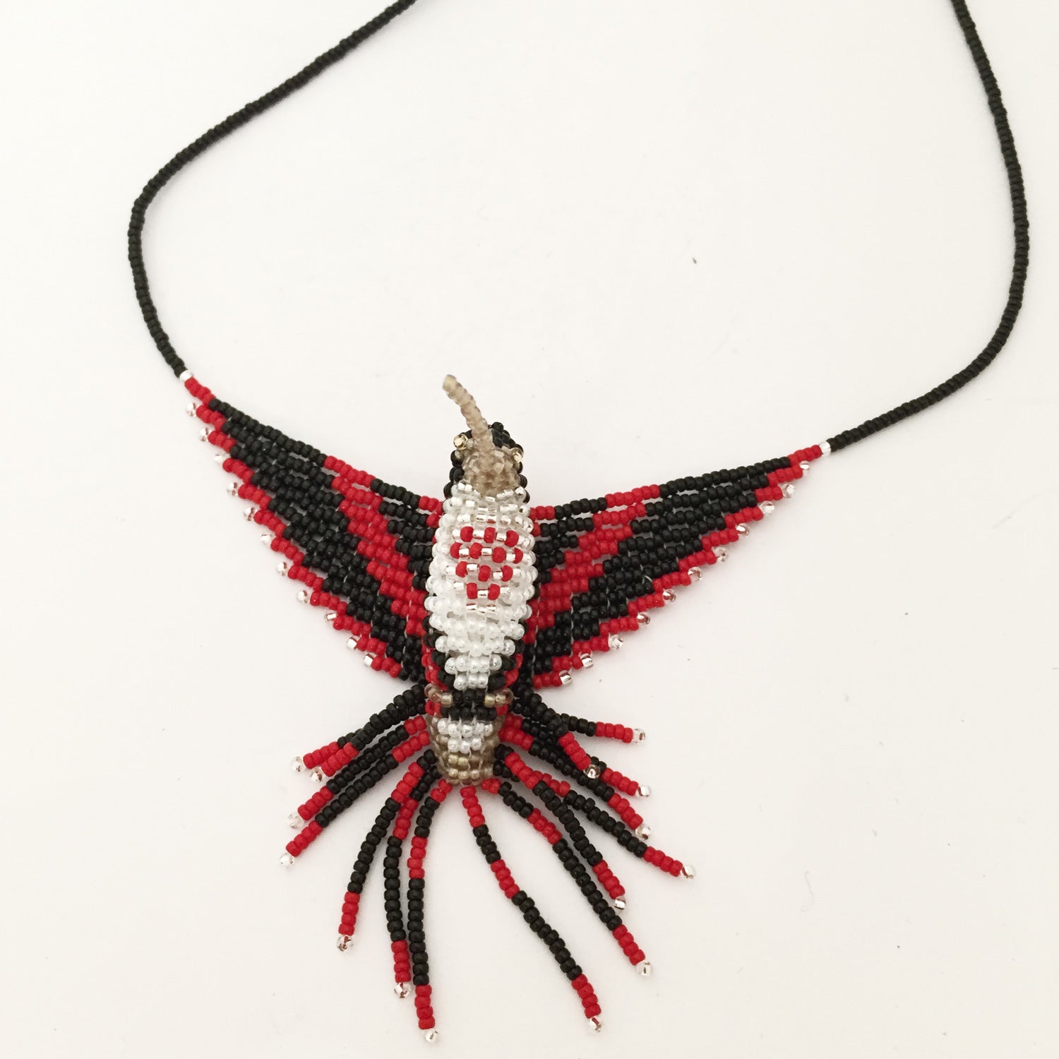 Hand Beaded Hummingbird Necklace