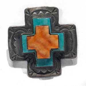 Turquoise and Spiny Cross Ring