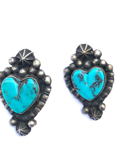 Heart Earrings with Punchwork