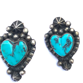 Heart Earrings with Punchwork