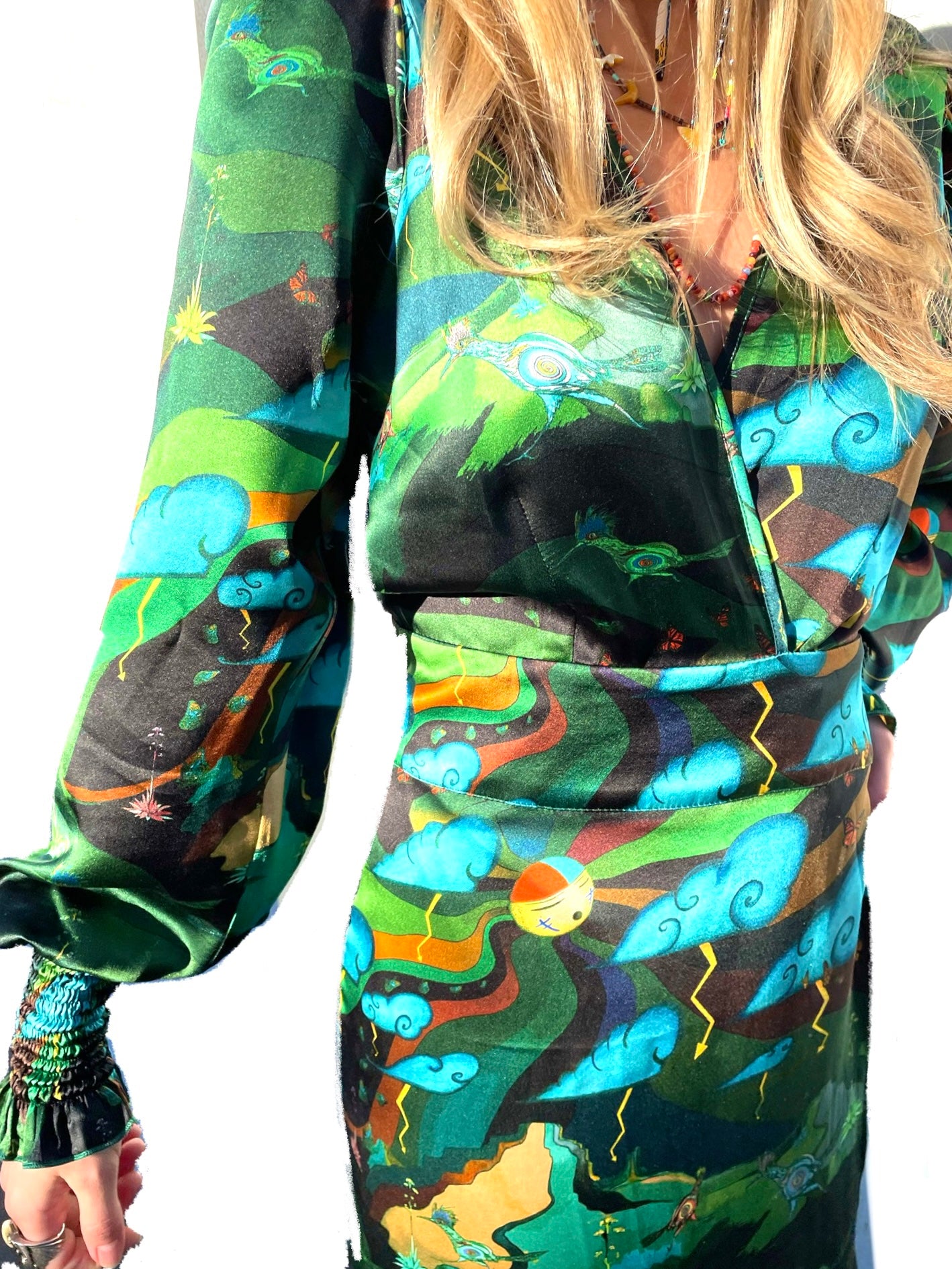 Silk satin Jessie Western brand wrap dress