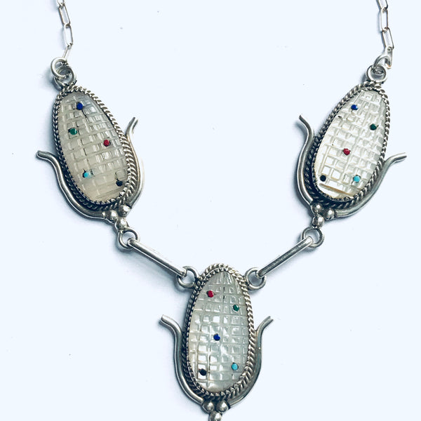 Special mother of Pearl corn  necklace