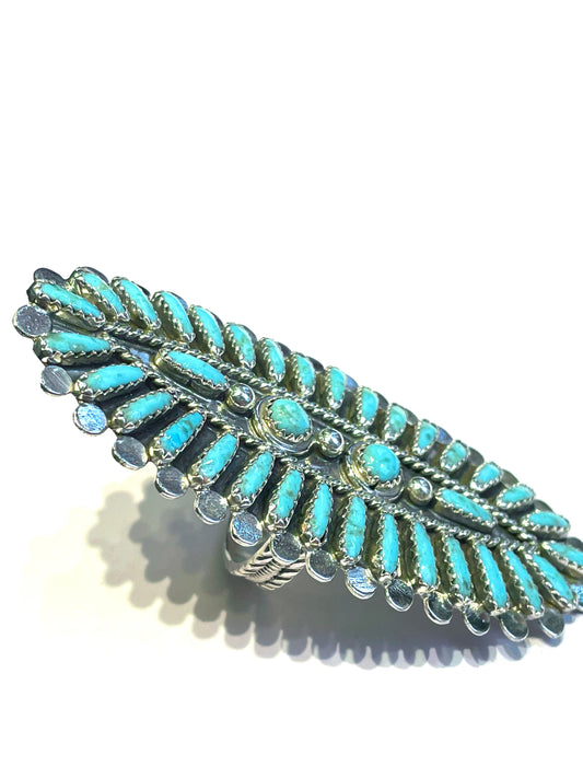 Zuni needlepoint ring Large 3 inch