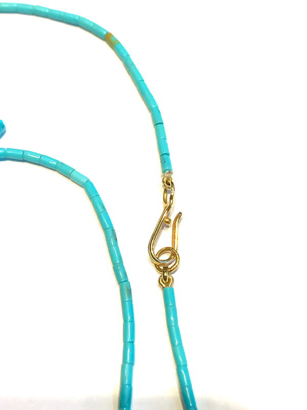Gold & turquoise power animal necklace